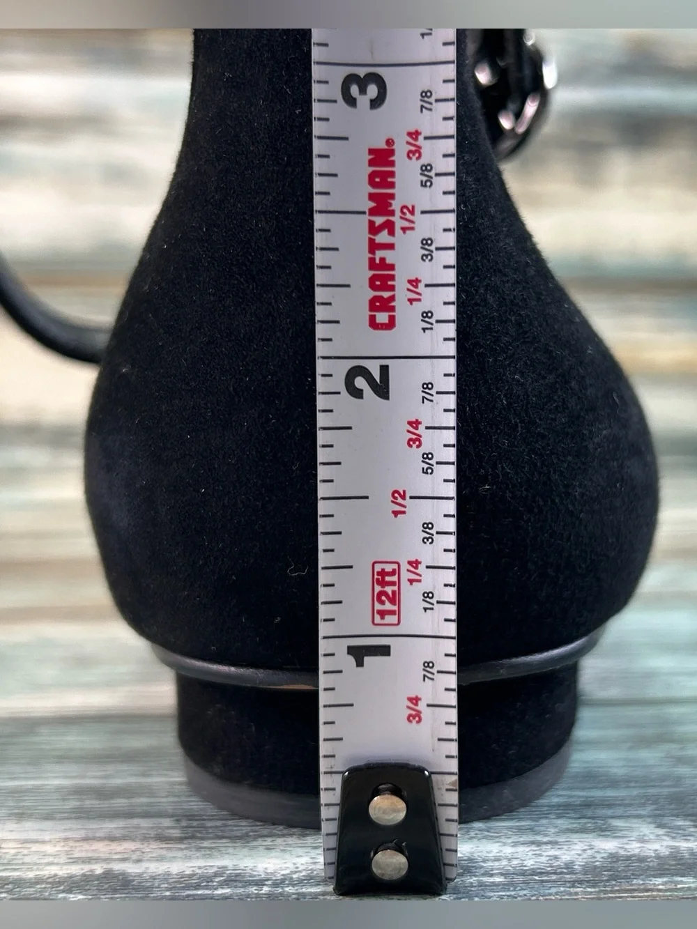 BANANA REPUBLIC Ankle Strap Pointed Toe Minimalist Flats Size 9 Black Suede Shoe